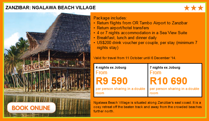 Mango Happy Day Sale Zanzibar Package. Ngalawa Beach Village.